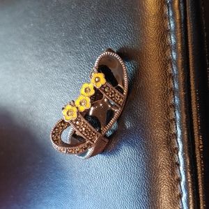 Vintage Judith Jack Silver Flowet Shoe Pin